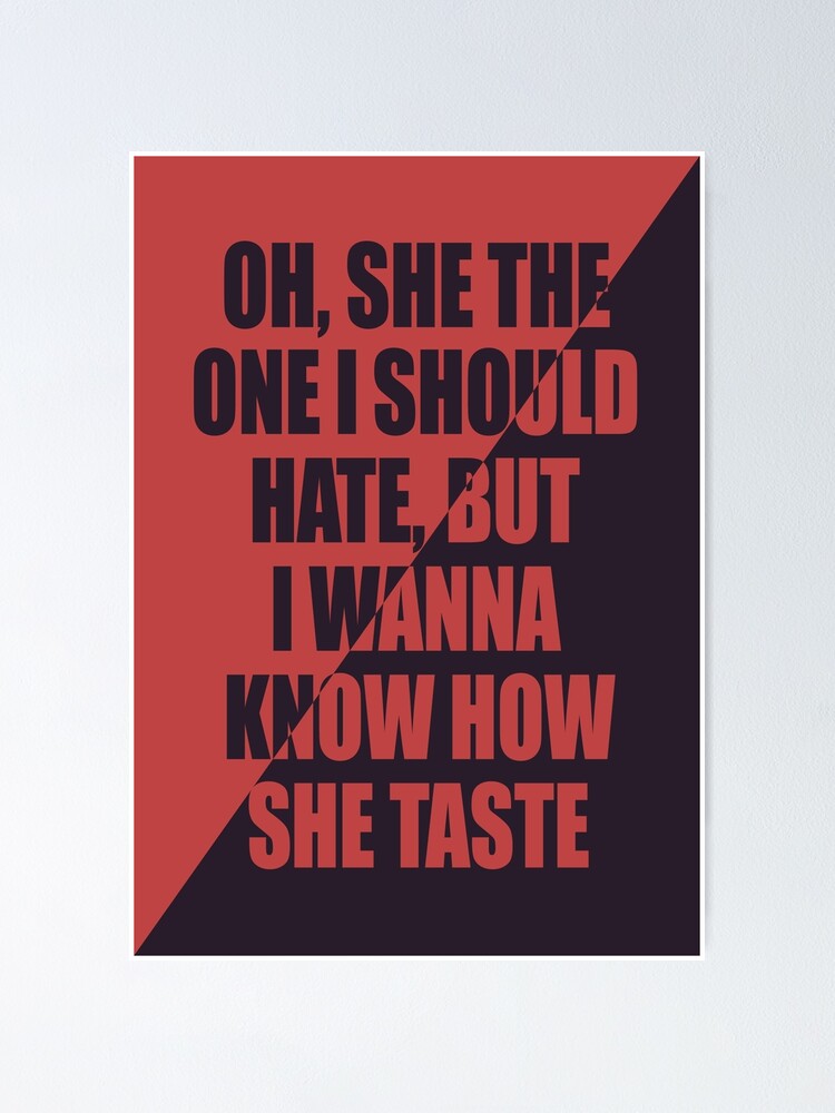 "Becky's so hot lyrics Cari Fletcher (red version)" Poster for Sale