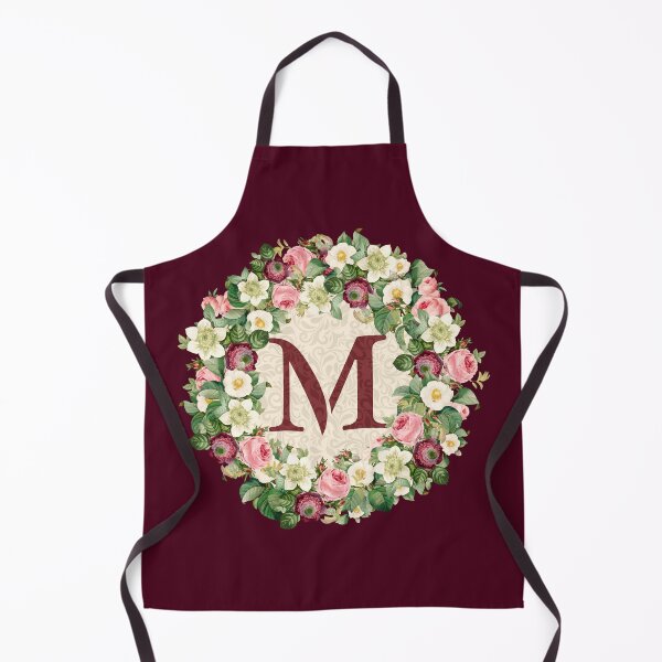 Item preview, Monogramed Initial Letter M Roses Peonies Flower Pattern designed and sold by MintaApparel.
