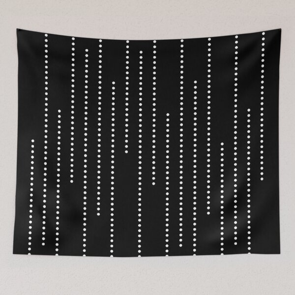 Artikelvorschau, Simple Dotted Black and White Vertical Striped Boho Pattern entworfen und verkauft von meggydesigns.