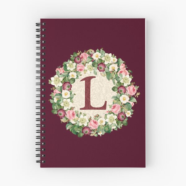Item preview, Monogramed Initial Letter L Roses Peonies Flower Pattern designed and sold by MintaApparel.