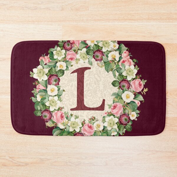 Item preview, Monogramed Initial Letter L Roses Peonies Flower Pattern designed and sold by MintaApparel.