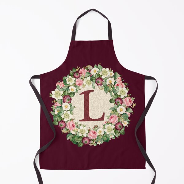 Item preview, Monogramed Initial Letter L Roses Peonies Flower Pattern designed and sold by MintaApparel.