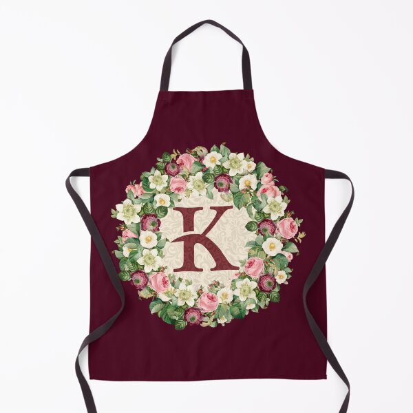 Item preview, Monogramed Initial Letter K Roses Peonies Flower Pattern designed and sold by MintaApparel.