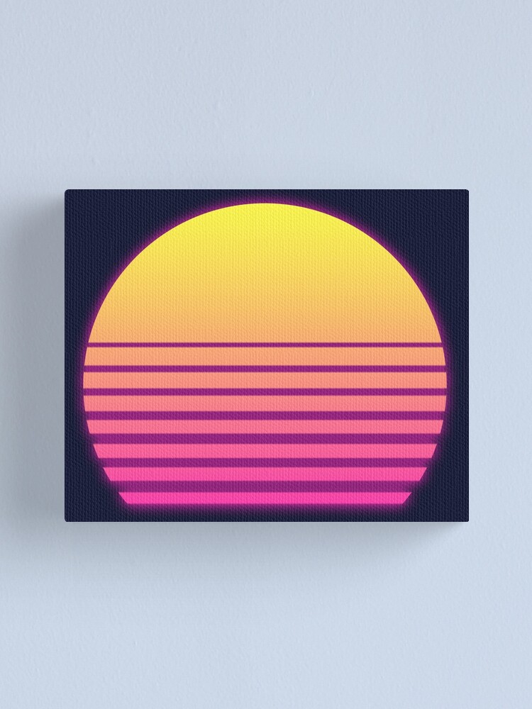 Alternate view of Synthwave Sun Canvas Print