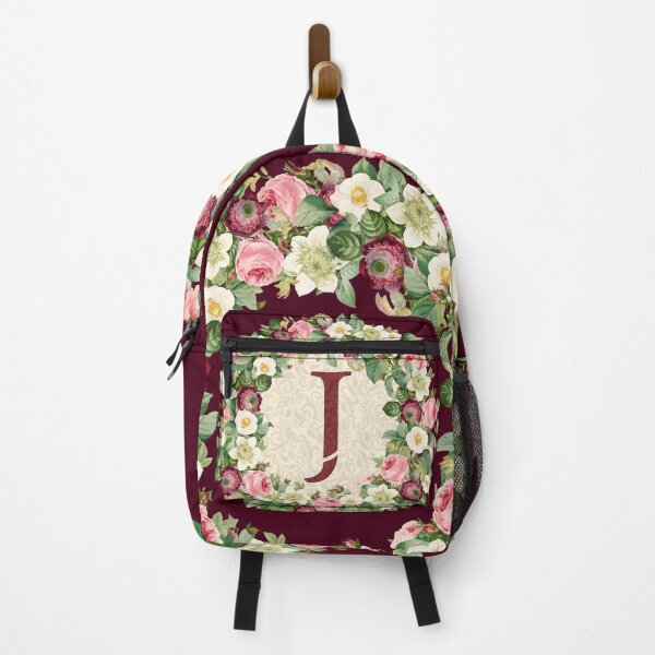 Item preview, Monogramed Initial Letter J Roses Peonies Flower Pattern designed and sold by MintaApparel.