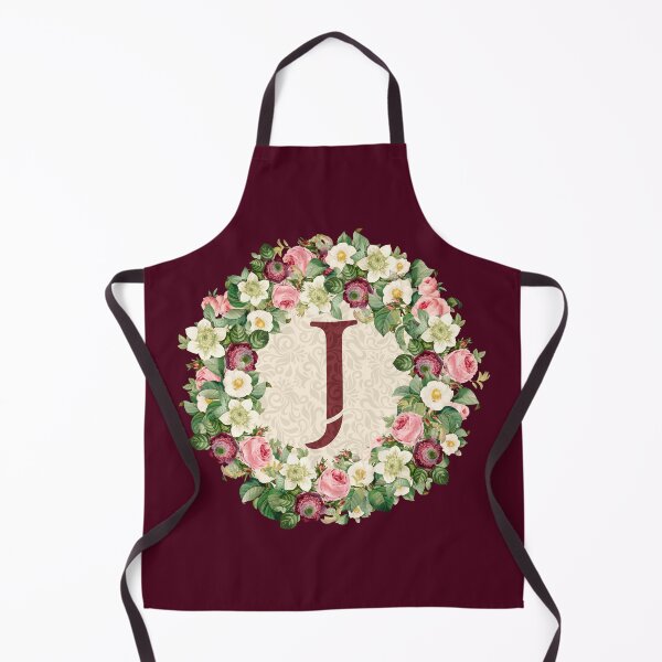 Item preview, Monogramed Initial Letter J Roses Peonies Flower Pattern designed and sold by MintaApparel.