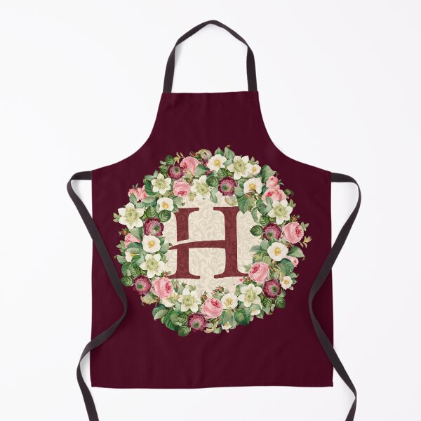 Item preview, Monogramed Initial Letter H Roses Peonies Flower Pattern designed and sold by MintaApparel.