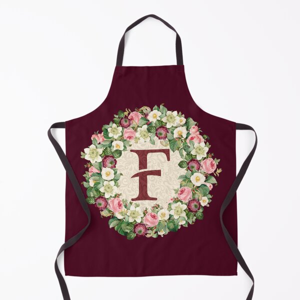 Item preview, Monogramed Initial Letter F Roses Peonies Flower Pattern designed and sold by MintaApparel.
