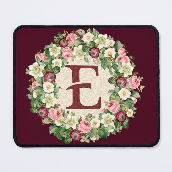 Item preview, Monogramed Initial Letter E Roses Peonies Flower Pattern designed and sold by MintaApparel.