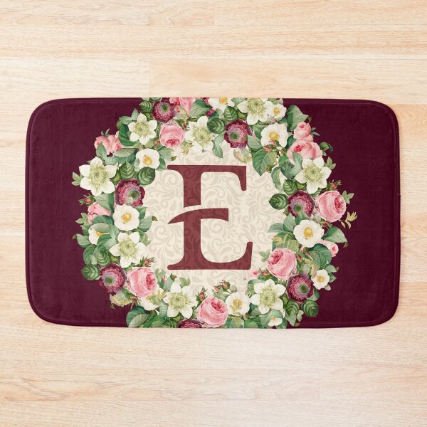 Item preview, Monogramed Initial Letter E Roses Peonies Flower Pattern designed and sold by MintaApparel.