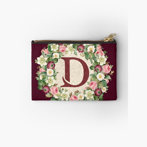 Item preview, Monogramed Initial Letter D Roses Peonies Flower Pattern designed and sold by MintaApparel.