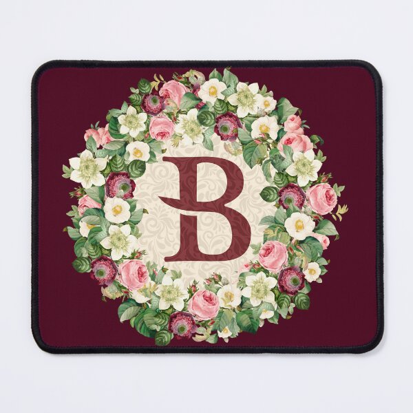 Item preview, Monogramed Initial Letter B Roses Peonies Flower Pattern designed and sold by MintaApparel.