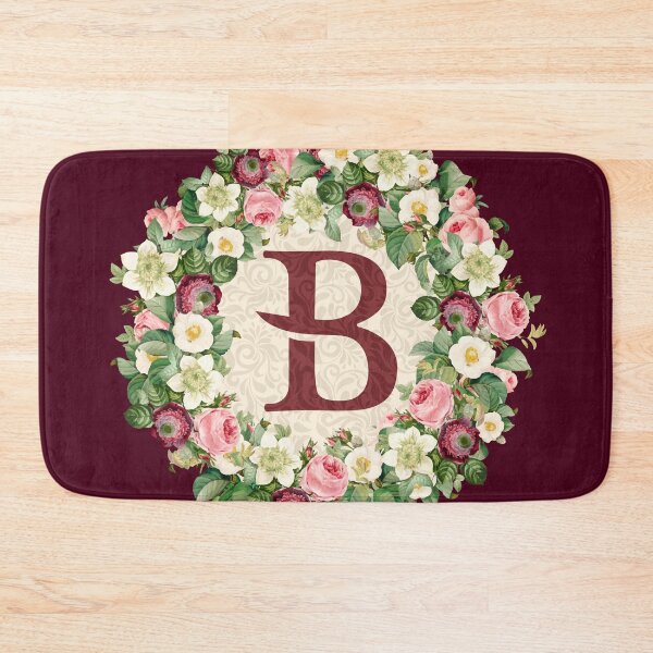 Item preview, Monogramed Initial Letter B Roses Peonies Flower Pattern designed and sold by MintaApparel.