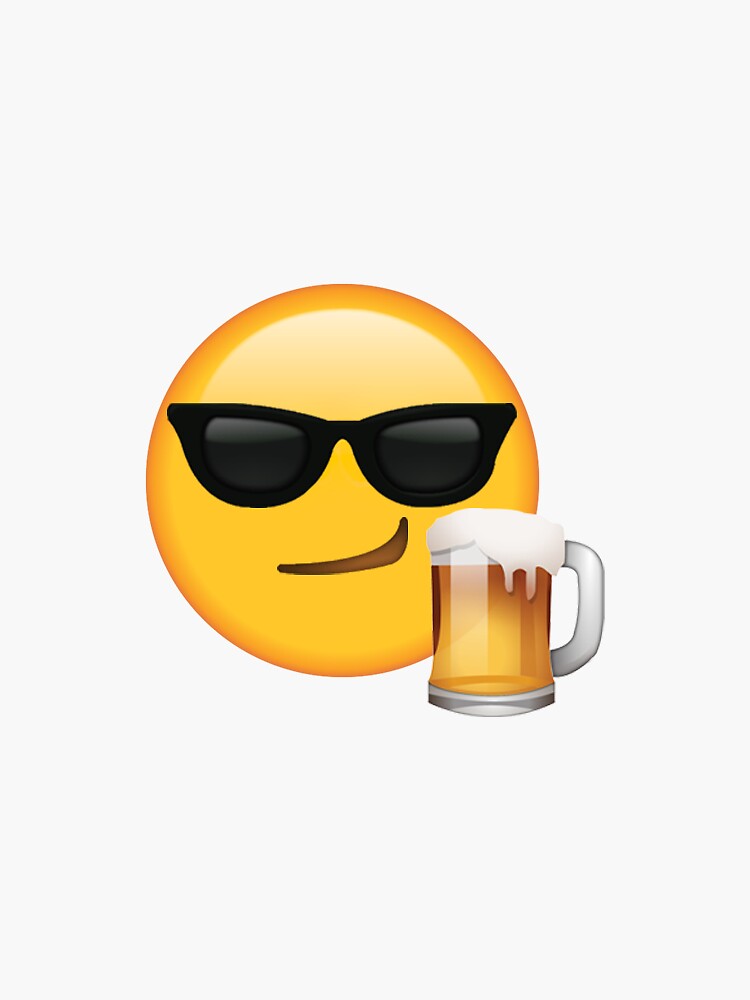 Pegatina «Cerveza y amp; Shades Secret Emoji divertido meme de