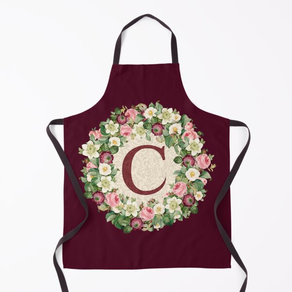 Item preview, Monogramed Initial Letter C Roses Peonies Flower Pattern designed and sold by MintaApparel.