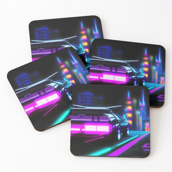 Aperçu de l'œuvre Synthwave Car Racing To The City - Art généré par l'IA créée et vendue par Vault256.