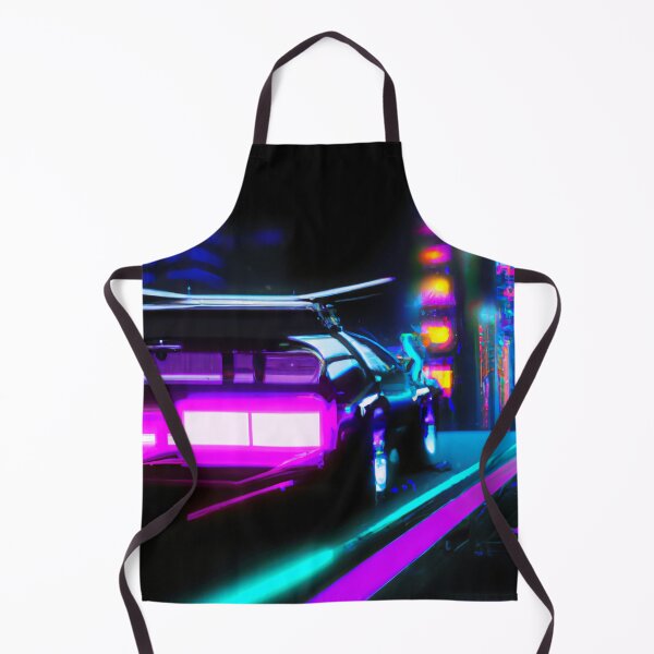 Artikelvorschau, Synthwave-Autorennen in die Stadt - KI-generierte Kunst entworfen und verkauft von Vault256.