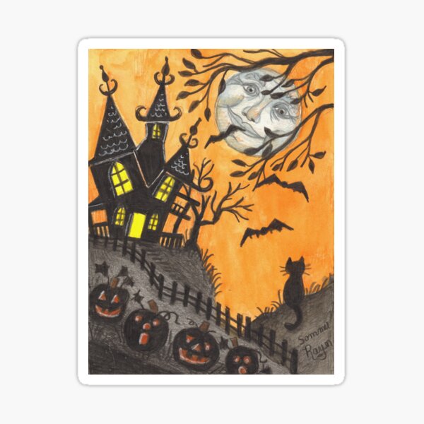 Halloween Haunted House Sticker