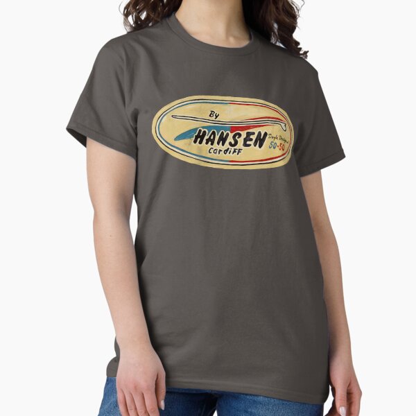 Aperçu de l'œuvre Vintage Longboard Surf T shirt sixties Hansen style décalcomanie Logo créée et vendue par Kludoman.