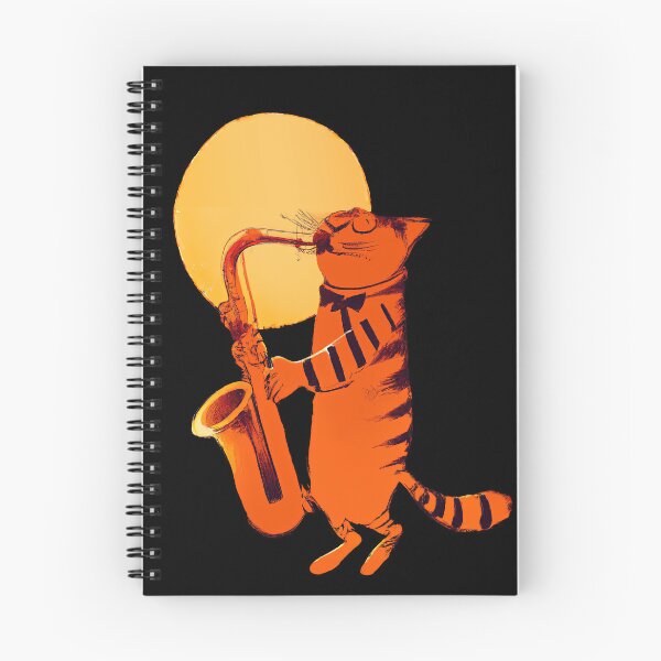 Item preview, Cat Playing the Saxophone by the Light of the Moon designed and sold by ThePurpleMelon.