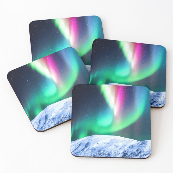 Item preview, Full Color Spectrum Aurora Over Snowcapped Mountain designed and sold by DEL-Productions.