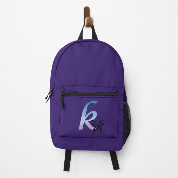 Item preview, Butterfly Silhouette on Monogram Lower Case k Gradient Blue Purple designed and sold by AliCatOriginals.