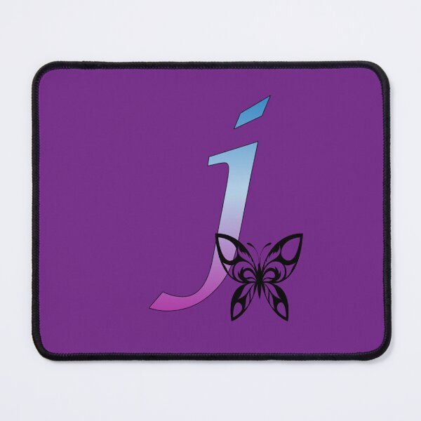 Item preview, Butterfly Silhouette on Monogram Lower Case j Gradient Blue Purple designed and sold by AliCatOriginals.