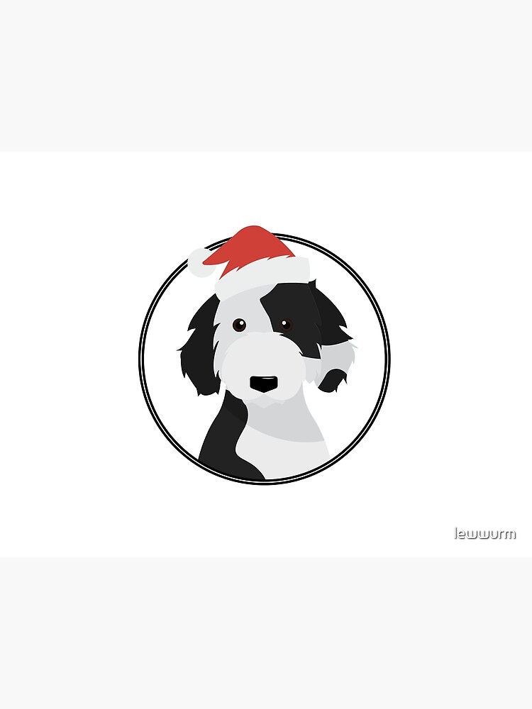 Discover Christmas Holiday Doodle Dog Black and White Pet Mat