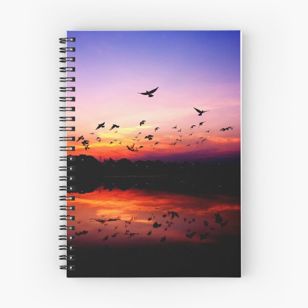 Item preview, WATERSCAPES #27 - Flock of Birds Reflected on Sunset Lake designed and sold by DEL-Productions.