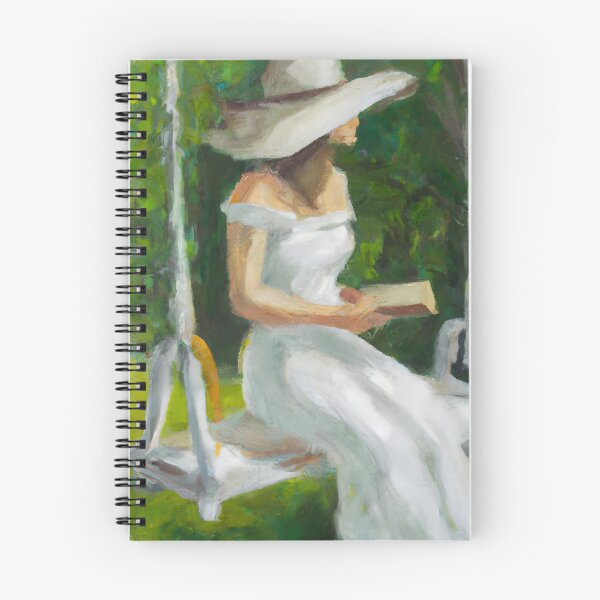 Item preview, Girl Reading on Garden Swing designed and sold by priddypaintings.