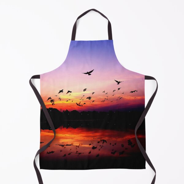 Item preview, WATERSCAPES #27 - Flock of Birds Reflected on Sunset Lake designed and sold by DEL-Productions.