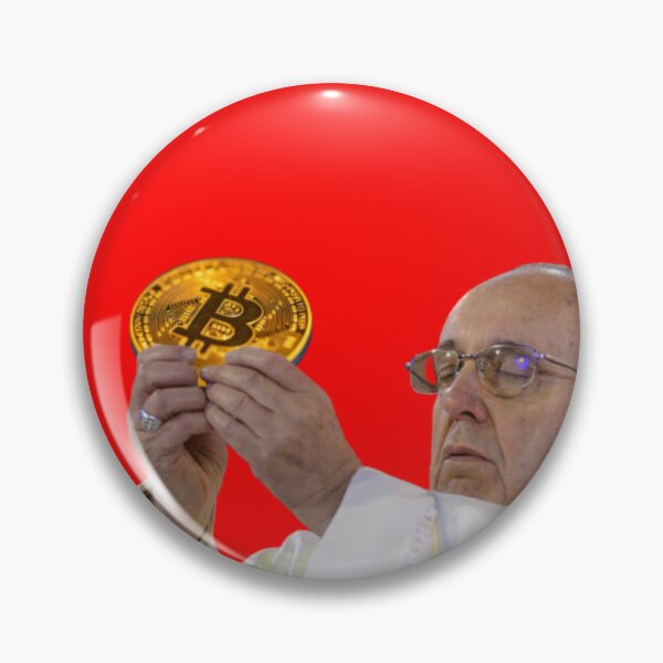 Item preview, Pope Holding Bitcoin Sticker designed and sold by Teetans.