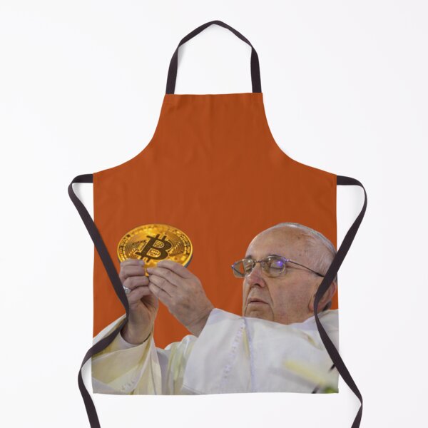 Item preview, Pope Holding Bitcoin Sticker designed and sold by Teetans.