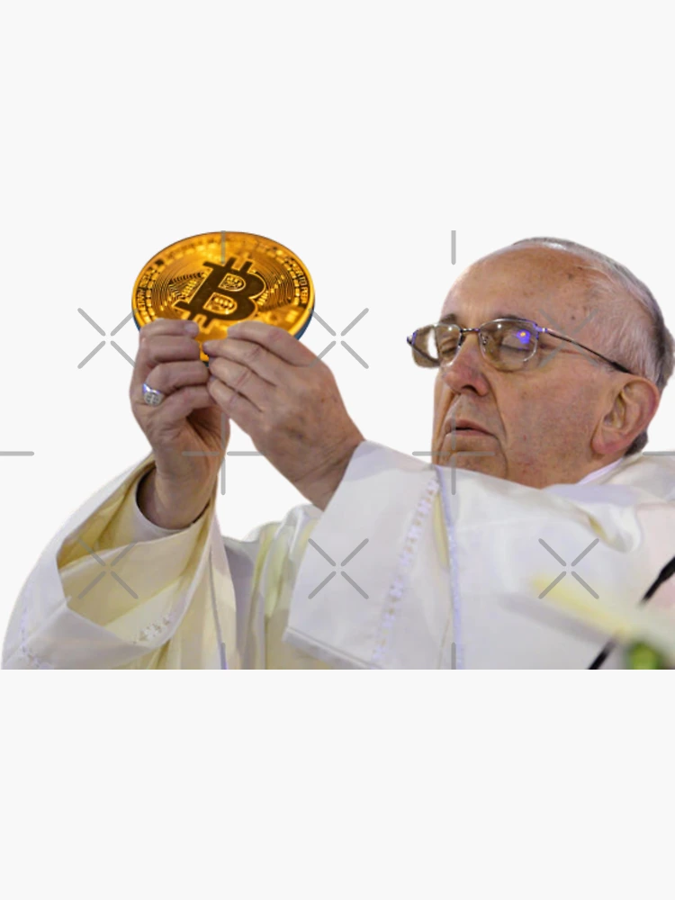 Pope Holding Bitcoin Sticker