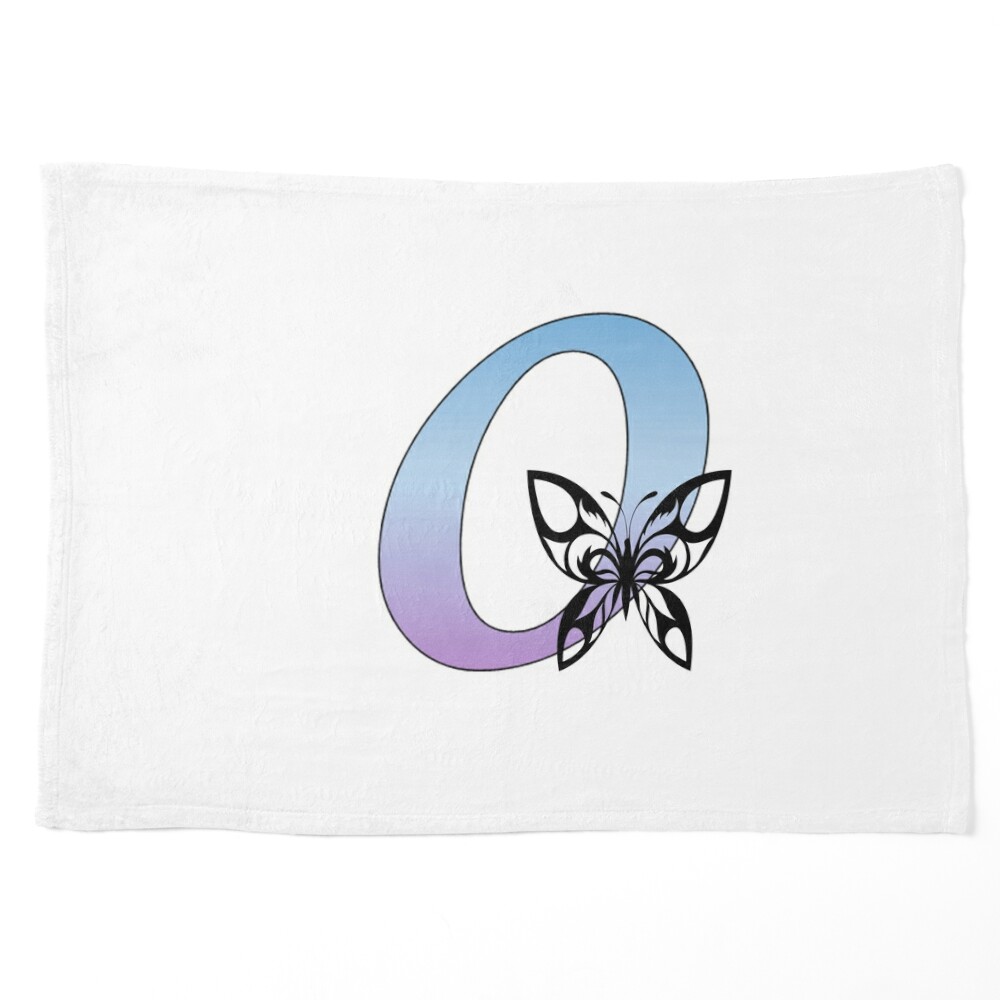 Butterfly Silhouette on Monogram Letter G Gradient Blue Purple