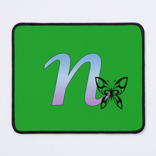 Item preview, Butterfly Silhouette on Monogram Lower Case n Gradient Blue Purple designed and sold by AliCatOriginals.