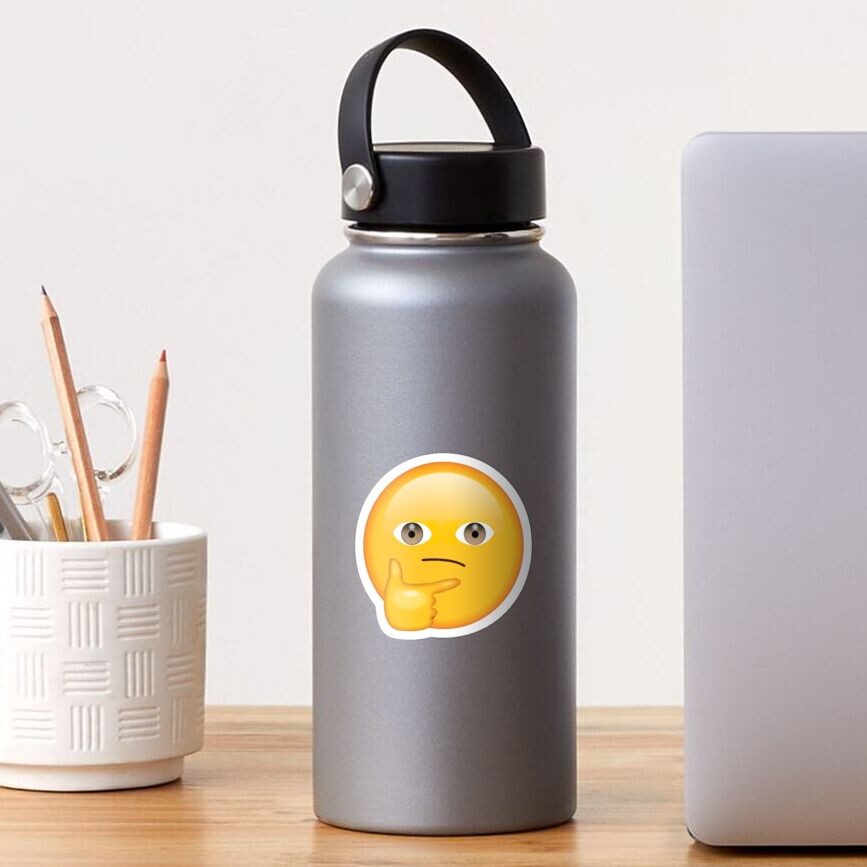 Creepy Thinking Face Secret Emoji | funny internet meme Sticker