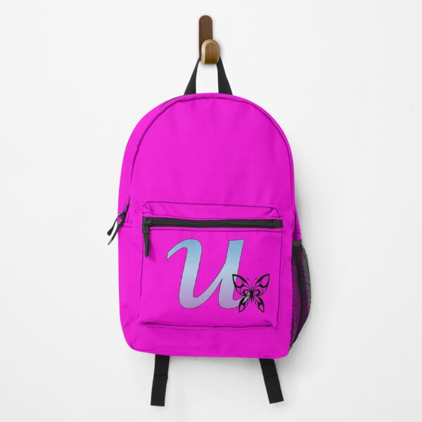 Item preview, Butterfly Silhouette on Monogram Lower Case u Gradient Blue Purple designed and sold by AliCatOriginals.