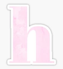 h - pink marble Sticker