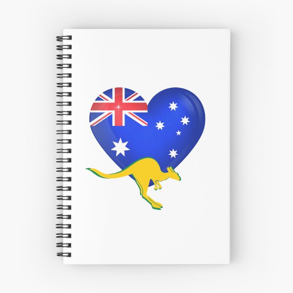 Item preview, Australia Aussie Heart Flag & Kangaroo Wallaby designed and sold by Down Downunder.