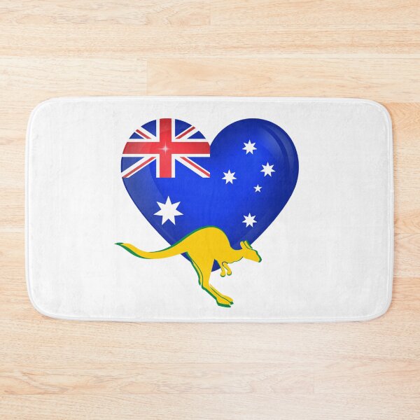 Item preview, Australia Aussie Heart Flag & Kangaroo Wallaby designed and sold by Down Downunder.