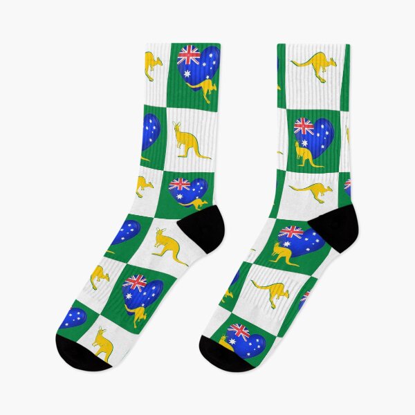 Item preview, Australia Aussie Heart Flag & Kangaroo Wallaby designed and sold by Down Downunder.