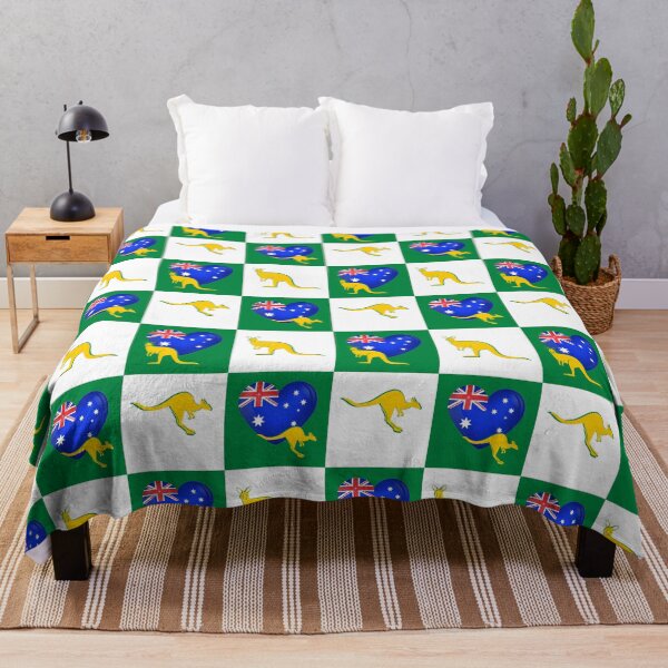 Item preview, Australia Aussie Heart Flag & Kangaroo Wallaby designed and sold by Down Downunder.