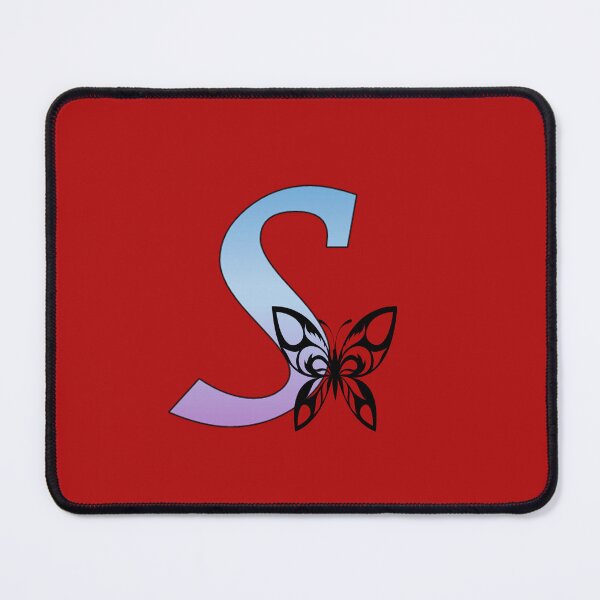 Item preview, Butterfly Silhouette on Monogram Lower Case s Gradient Blue Purple designed and sold by AliCatOriginals.