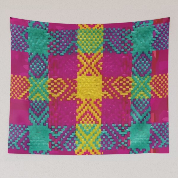 Item preview, Mexican authentic fabric boho chic house vibrant colors embroidery decoration woven textile  designed and sold by T-Mex.