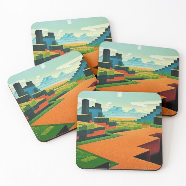 Item preview, Minecraft Inspired Landscape Art - AI Generated Art designed and sold by Vault256.