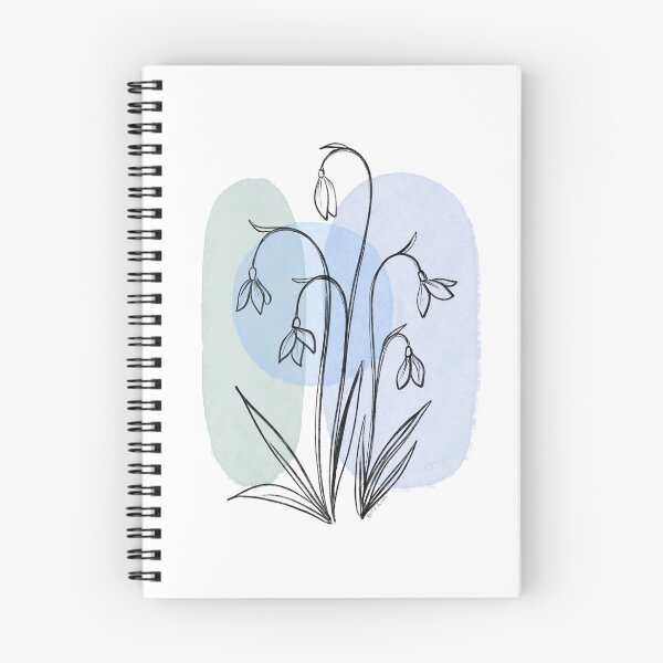 Item preview, Minimalist Snowdrop Flowers - Simple Botanical Drawing with Blue and Green Shapes designed and sold by rachelhirst.
