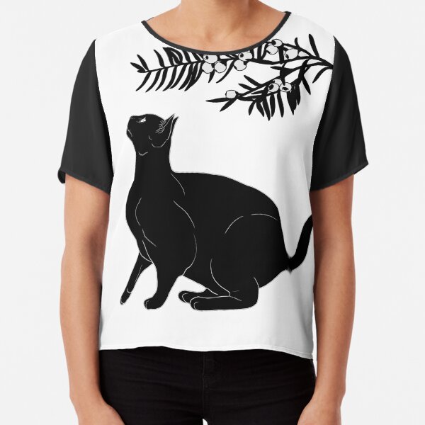 The black cat and the yew Chiffon Top