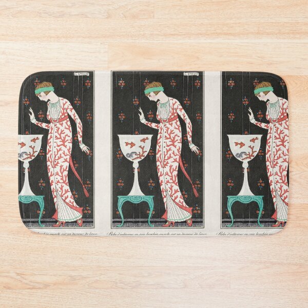 Aperçu de l'œuvre Plaque de mode poisson Koi Lady George Barbier créée et vendue par Old Soul Vintage .