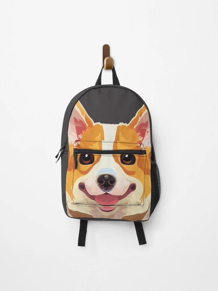 Thumbnail 1 of 3, Backpack, Smiling Corgi designed and sold by ThinkFun! Design.